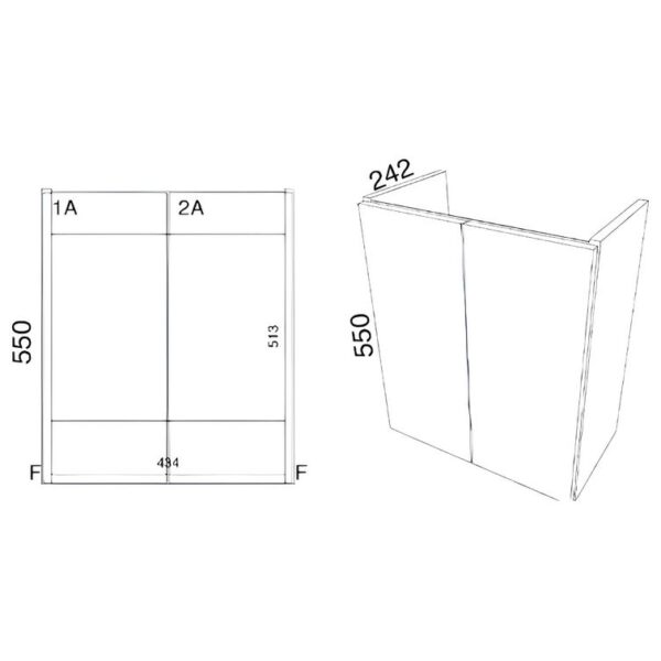 Cayo 500MM White Gloss Wall Hung Unit & Basin - Image 2