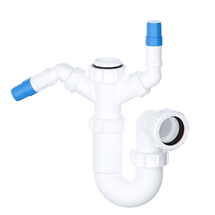 Viva 1½" Sink Trap with Twin 135° Nozzles | WTST02