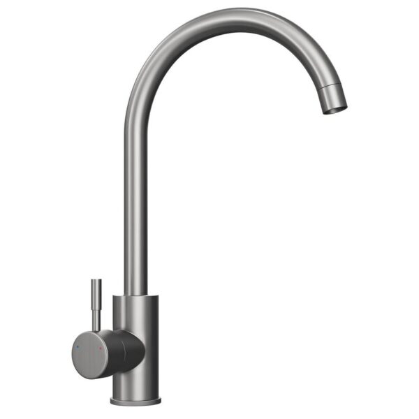 Tivoli Kitchen Mixer Tap with Swivel Spout Swan Neck - Brushed Nickel