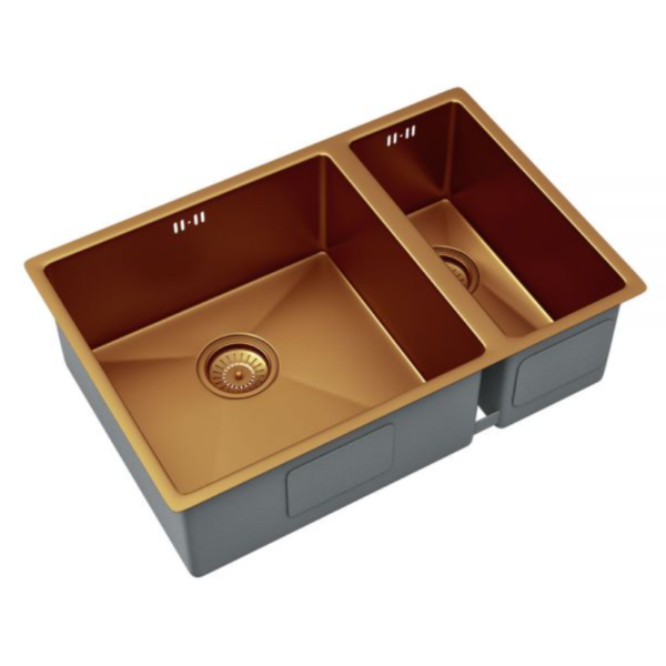 Ellsi Elite Brushed Copper 1.5 Undermounted Or Inset Kitchen Sink 670mm x 440mm With Waste - Image 3