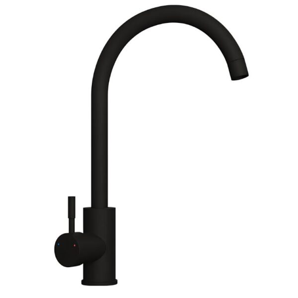 Tivoli Kitchen Mixer Tap with Swivel Spout Swan Neck - Matt Black
