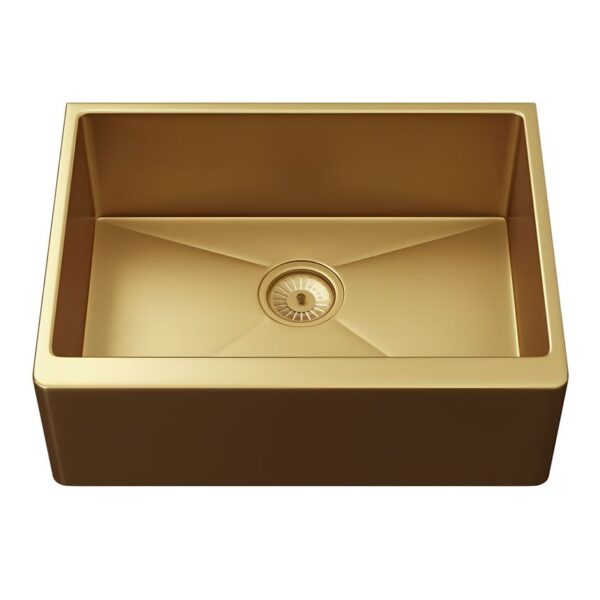 Ellsi Elite Belfast Style S/S Sink 600×450 & Wastes Brushed Gold Kitchen Sink