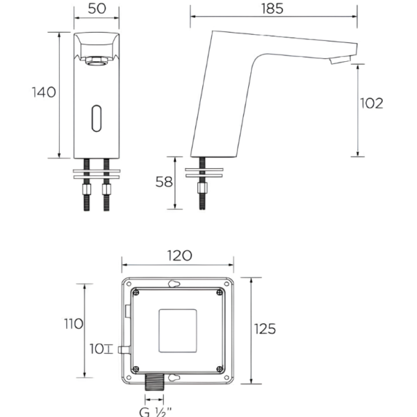 Bristan Deck Mounted Automatic Basin Tap IRBS2-CP - Chrome - Image 3