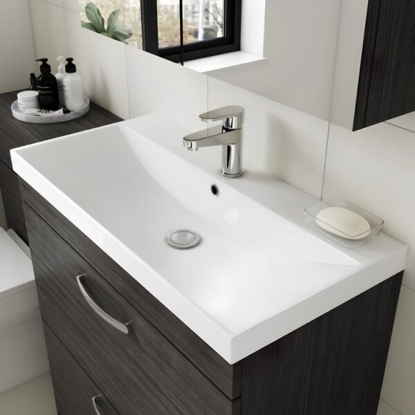 Nuie Athena 600MM Gloss Grey Vanity Unit & Basin - Image 2