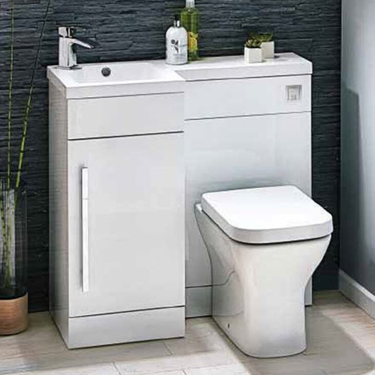 900mm Bathroom Shower Suite L Shaped Furniture BTW Toilet WC Tap Shower - Image 3