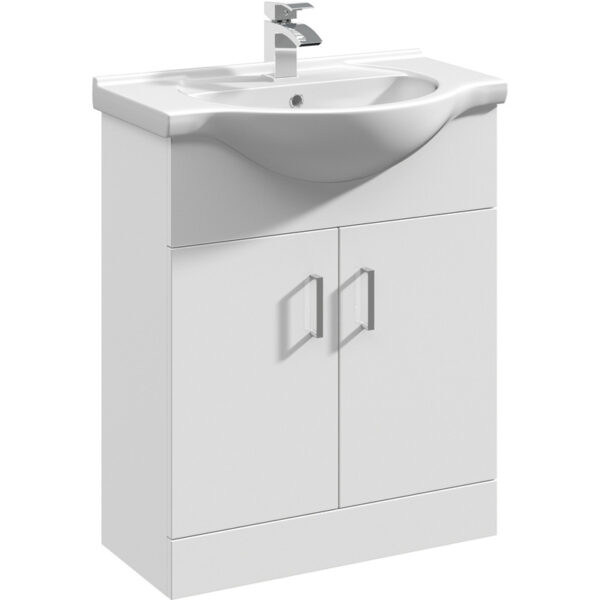 L Shaped 1700 Bath, 650mm Vanity Unit, WC Unit & BTW Toilet - Image 3