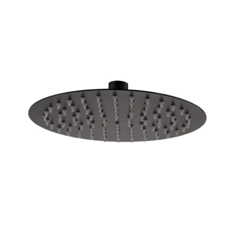 Matt Black Round 250mm Ultra Slim Thin Shower Head