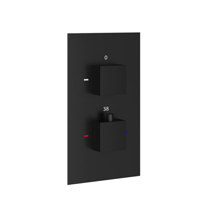 Black Concealed Shower Valve, Ceiling Arm & Shower Head - Image 4
