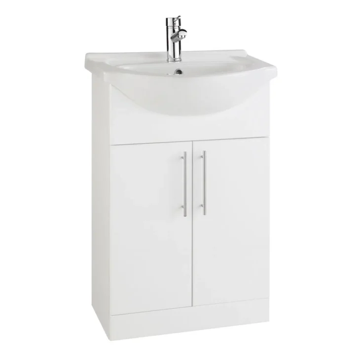 Complete Bathroom Suite - 1500mm Bath, White Furniture, Toilet & Basin - Image 3