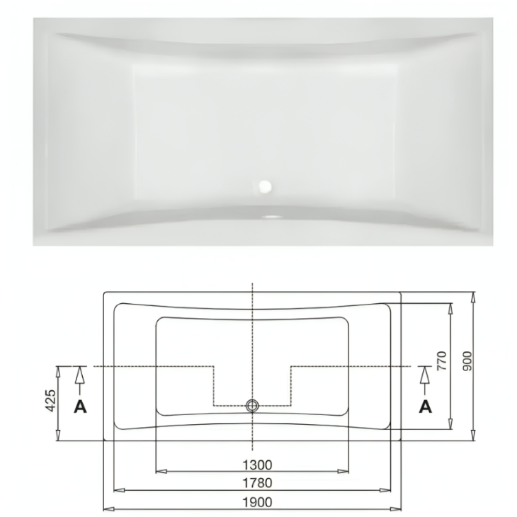 Luxury Double Ended Bath 1900MM x 900MM - Image 3