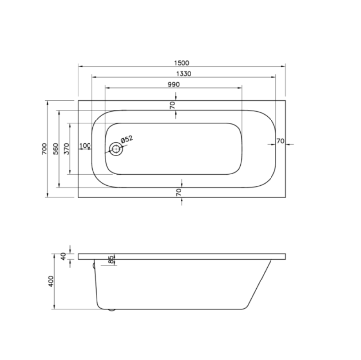 Modern Bathroom Suite - Including 1500mm Bath, Basin & Toilet - Image 5