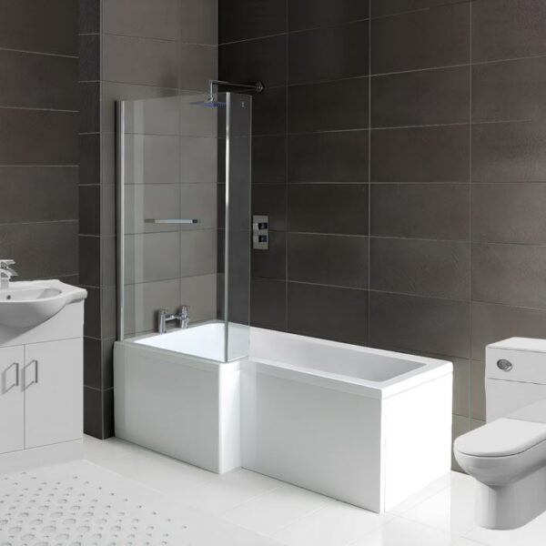 L Shaped 1700 Bath, 650mm Vanity Unit, WC Unit & BTW Toilet - Image 2