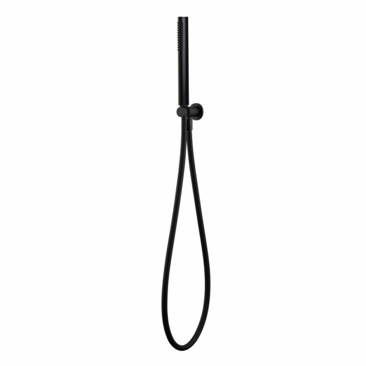 Matt Black Round Shower With Built In Outlet