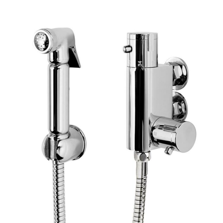Thermostatic Bidet Douche Trigger Spray & Valve Bathroom Shower Kit