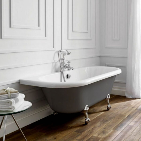 Dove Grey Kildwick BTW 1700 x 750mm Freestanding Bath - White Ball & Claw