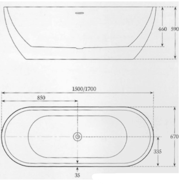 Charlotte Edwards Belgravia 1700 X 670mm Freestanding Bath - Image 4