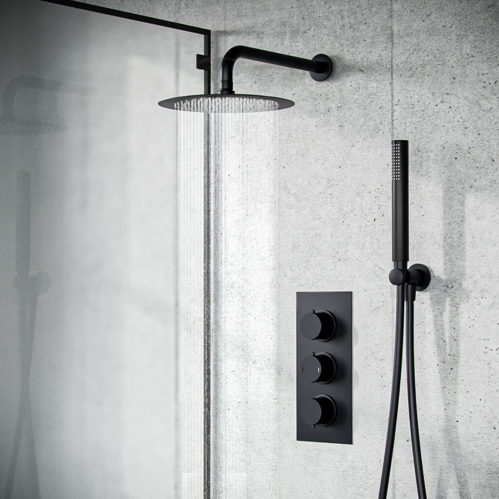 Round Matt Black Wall Arm 300mm - Image 2