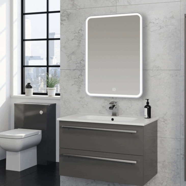 Kartell Alder 600 x 800 LED Illuminated Bathroom mirror - Image 2