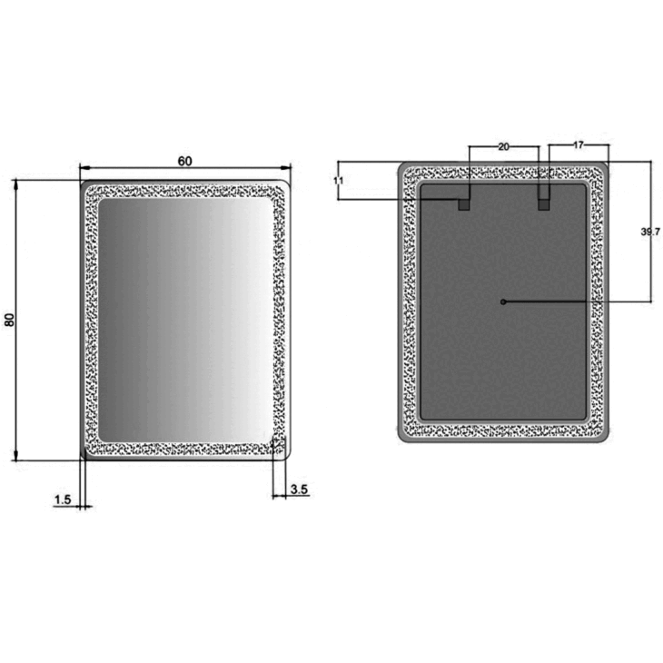 Kartell Alder 600 x 800 LED Illuminated Bathroom mirror - Image 3