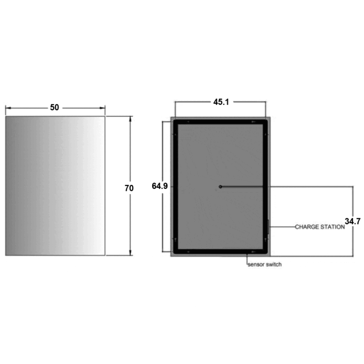 Kartell Reflections LED Bathroom Mirror 700mm x 500mm - Illuminated - Image 2