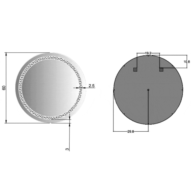 Kartell Vista 600 x 600 Circular LED Illuminated Bathroom mirror - Image 4