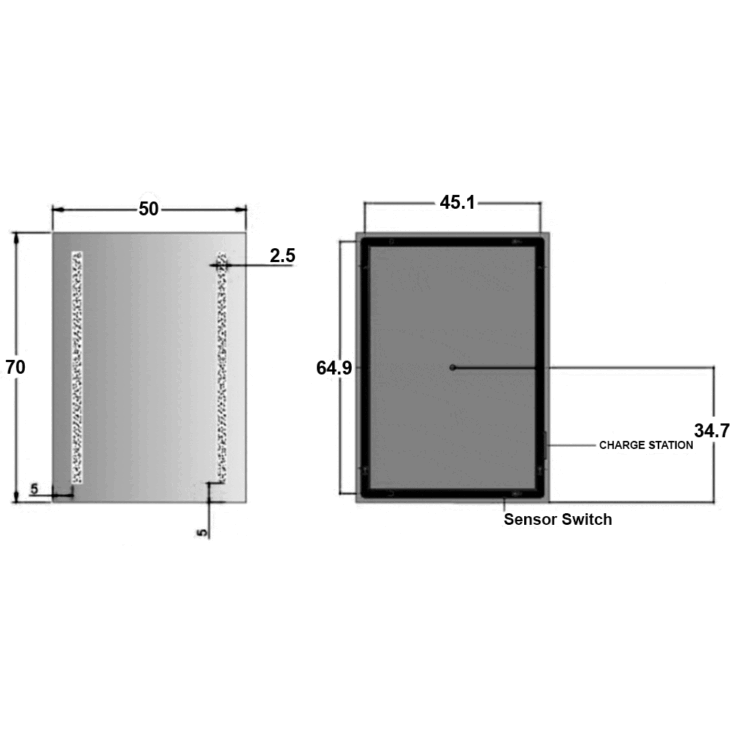 Kartell Wilson LED Bathroom Mirror 700mm x 500mm - Illuminated - Image 5