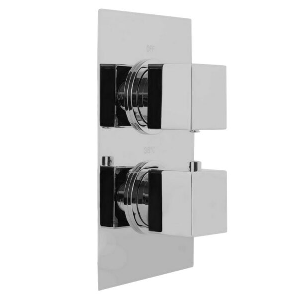 Square Chrome Concealed Thermostatic Shower Valve 1 Way
