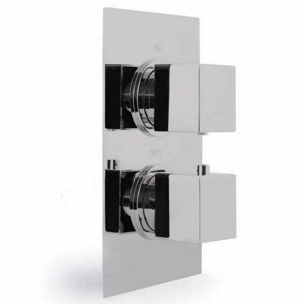 Chrome Square Concealed Shower Valve 2 Way 2 Dials
