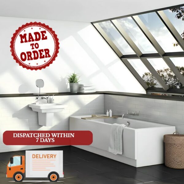 1700×700 Double Ended Square Whirlpool Bath 6-8-11 Jets & Lights - Image 3