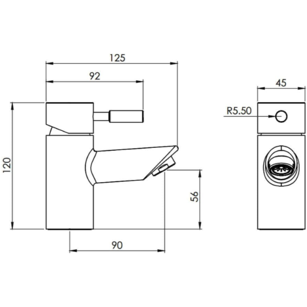Tavistock Kinetic Mini Mono Basin Mixer TKN62 - Chrome - Image 3