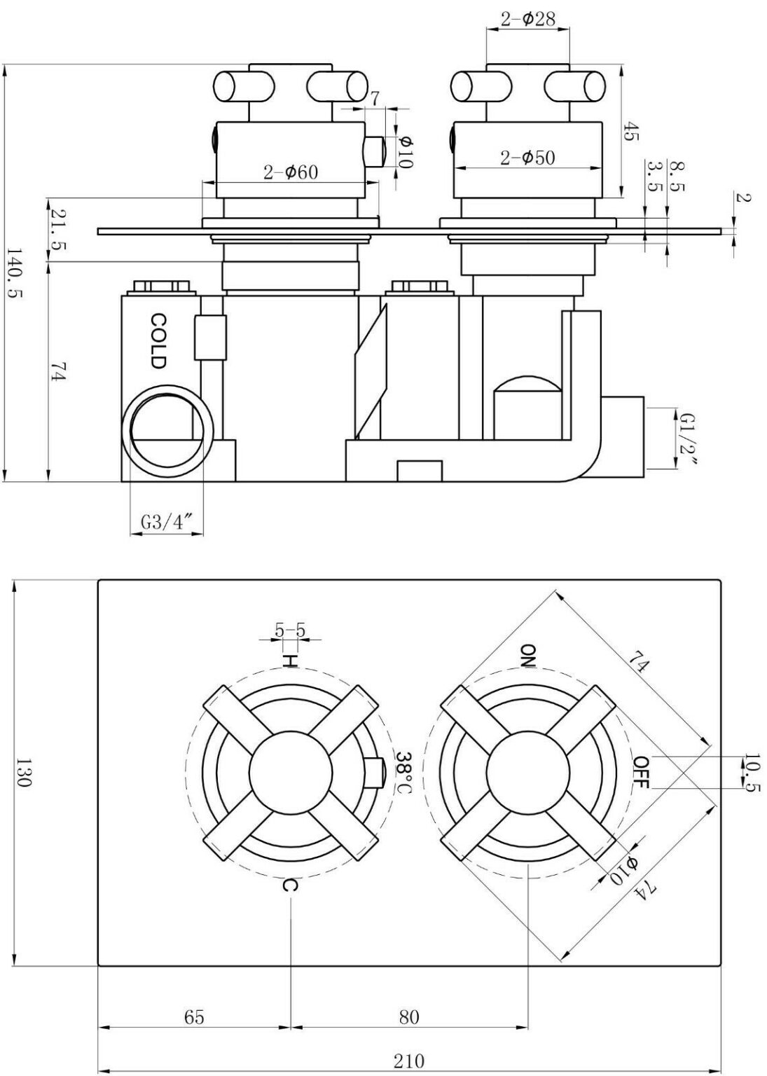 Chatsworth 2 Way Concealed Shower Valve - Image 3