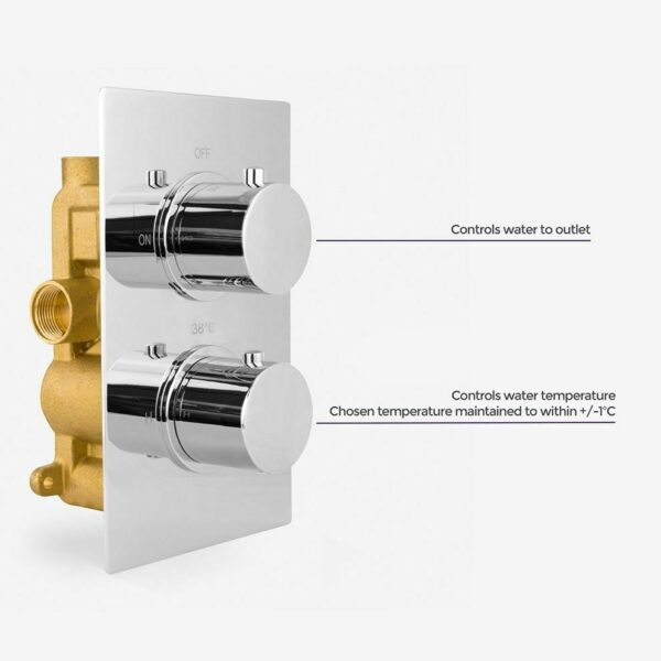 K-VIT Round 1 way Concealed Shower Valve 2 Dials - Image 2