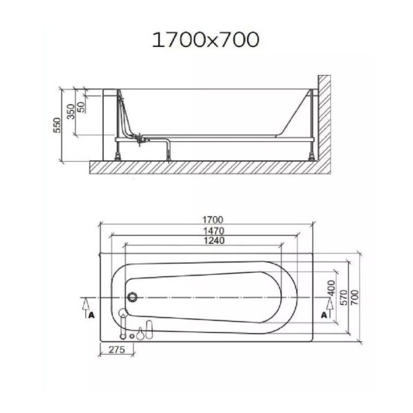 Koller Round Single Ended Whirlpool Bath 1700mm x 700mm 6-8-11 Jets & Lights - Image 3