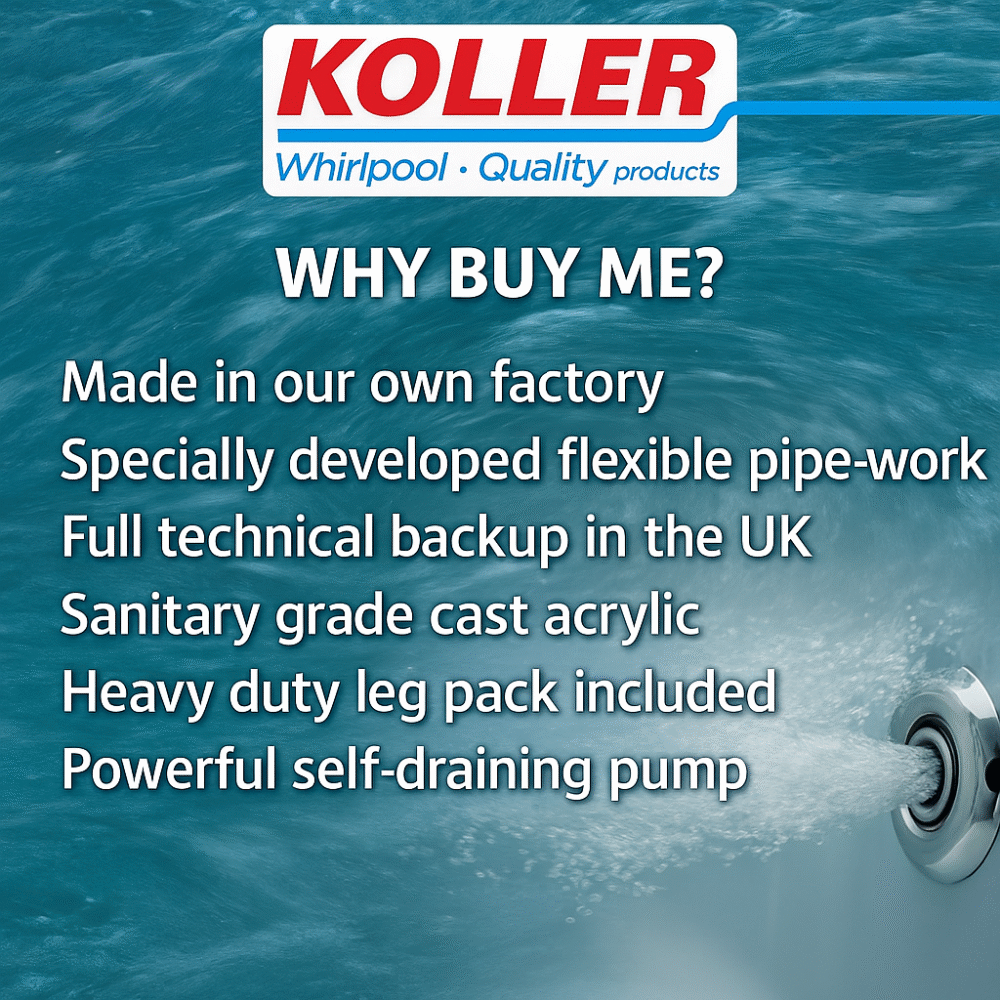 Koller 1800 L Shape Whirlpool Bath, Screen And Front Panel 6-8-11 Jets & Lights - Image 12