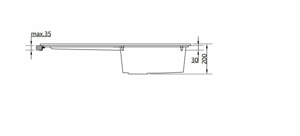 Ellsi Comite Single Bowl Inset 1000 x 500 Matt Black Reversible Kitchen Sink - Image 5