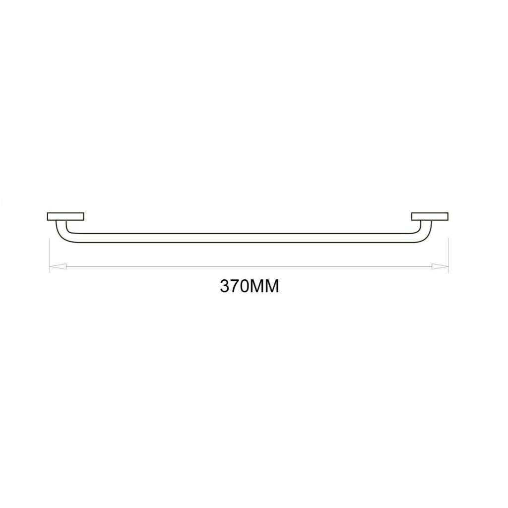 370mm Shower Chrome Grab Bar Towel Rail - Image 3