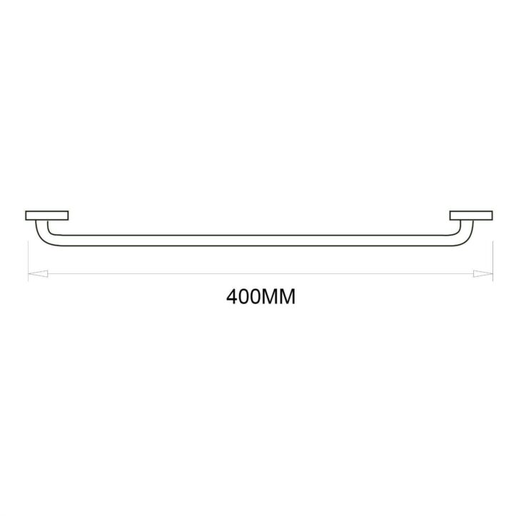 400mm Shower Chrome Grab Bar Towel Rail - Image 3