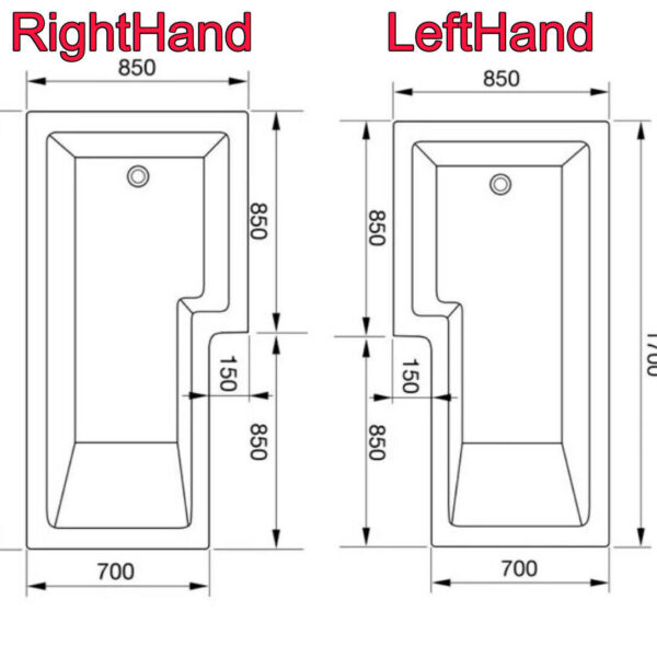 Koller 1700 L Shape Whirlpool Bath, Screen And Front Panel 6-8-11 Jets & Lights - Image 6