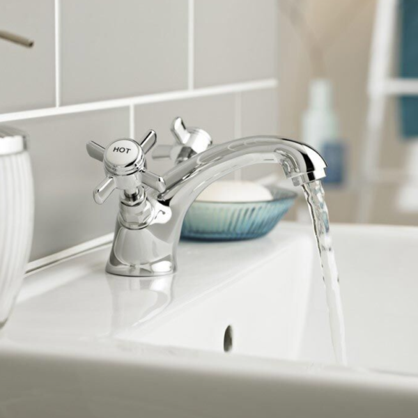 Kartell Klassique Basin Mixer Tap With Waste - Chrome - Image 2