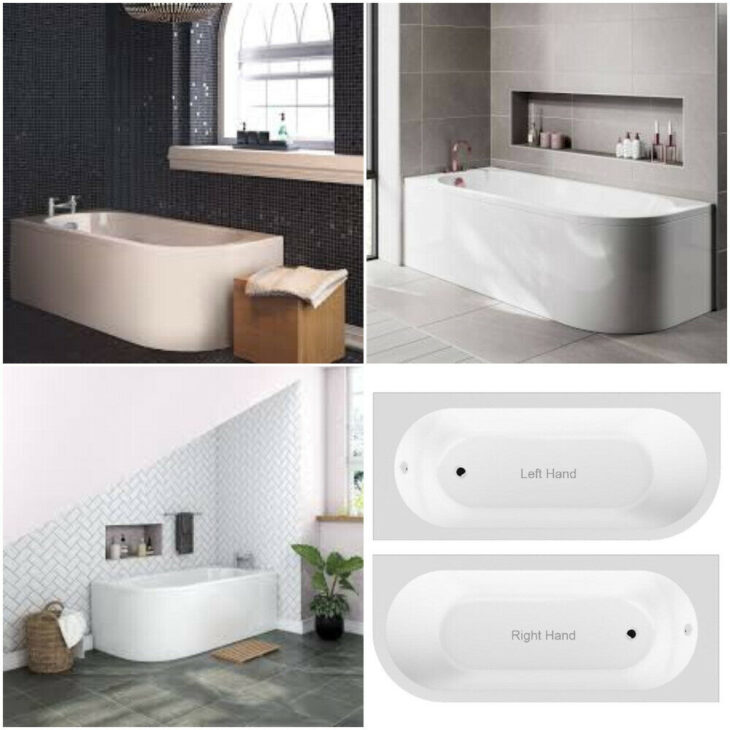 Jersey J Shaped Whirlpool Bath And Panel - Image 4