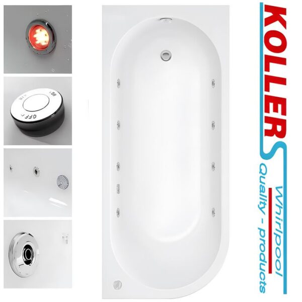 Jersey J Shaped Whirlpool Bath And Panel