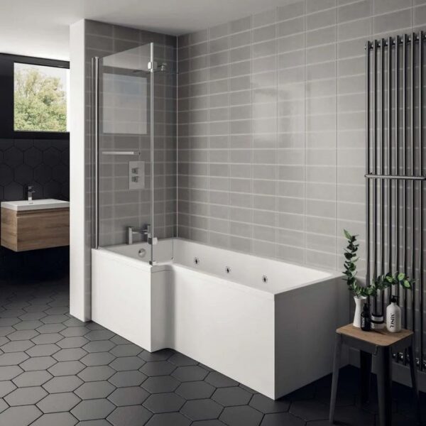 Koller 1800 L Shape Whirlpool Bath, Screen And Front Panel 6-8-11 Jets & Lights - Image 2