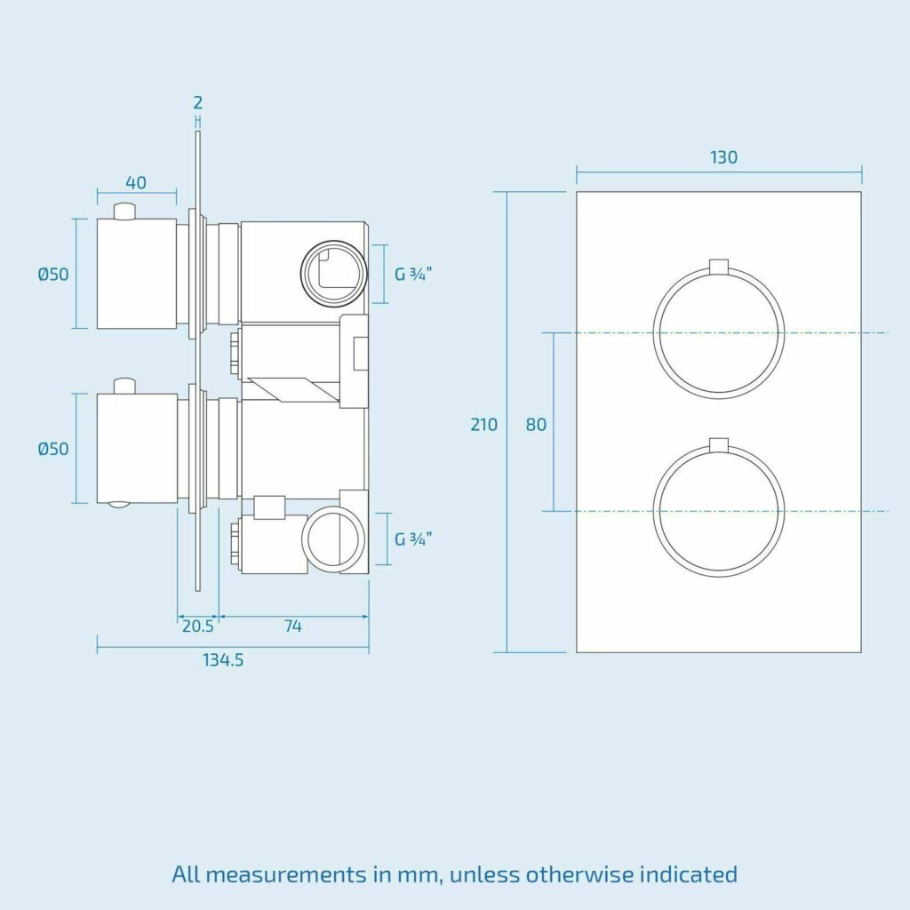 Mono Matt Black Wall Mounted Concealed Shower Mixer Tap 250mm - Image 4