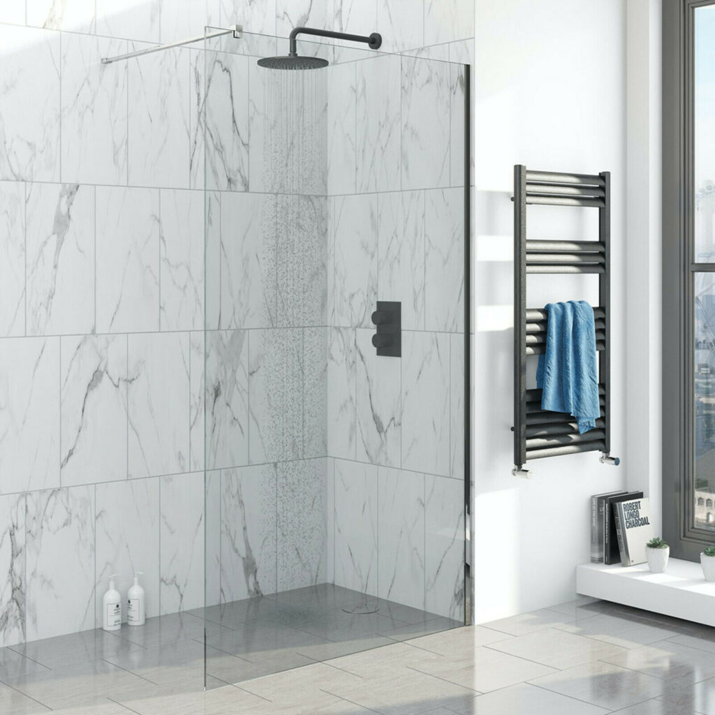 Mono Matt Black Wall Mounted Concealed Shower Mixer Tap 250mm - Image 2