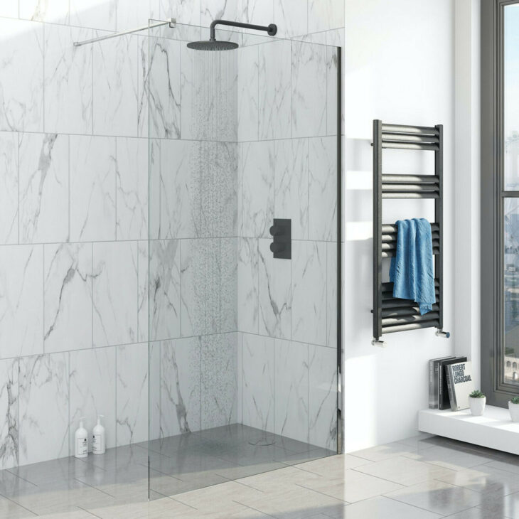 Mono Matt Black Wall Mounted Concealed Shower Mixer Tap 250mm - Image 2