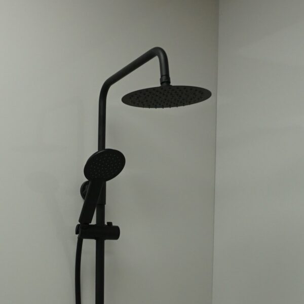 Matt Black Round 250mm Ultra Slim Thin Shower Head - Image 3