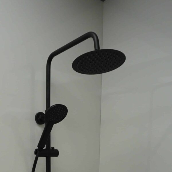 Matt Black Round 250mm Ultra Slim Thin Shower Head - Image 2