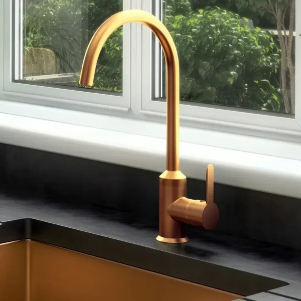 Ellsi Entice Kitchen Mixer Tap - Brushed Copper - Image 3