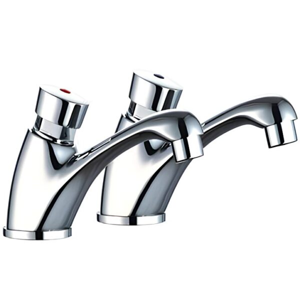 Modern Non Concussive Basin Taps - Chrome