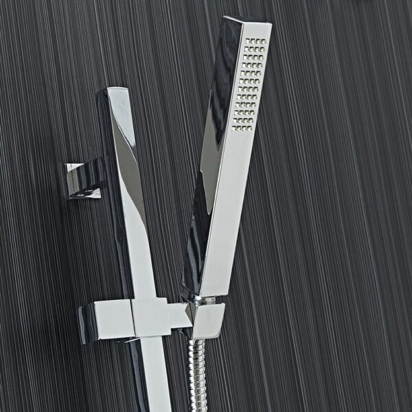 Modern Square Slide Rail Shower Kit with Hose - Image 3